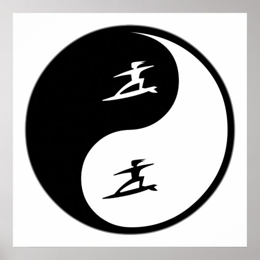 Yin Yang Surfing Poster (Voorkant)