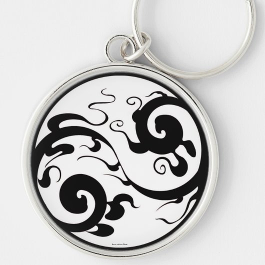 Yin Yang Swirl Sleutelhanger (Voorkant)