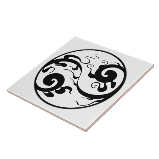 Yin Yang Swirl tegel Tegeltje (Zijkant)