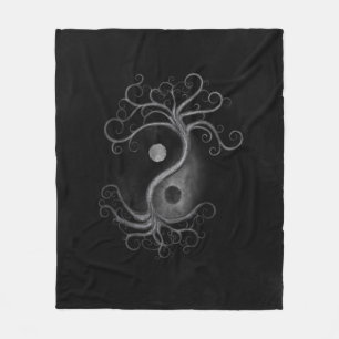 Yin Yang Swirl Tree Fleece Deken