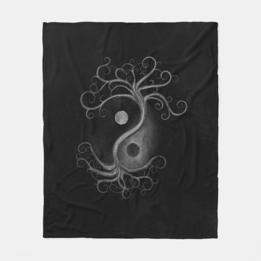 Yin Yang Swirl Tree Fleece Deken (Voorkant)