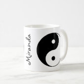 Yin Yang Sybol Black White Name Koffiemok (Voorkant rechts)