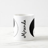 Yin Yang Sybol Black White Name Koffiemok (Center)