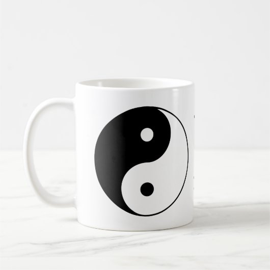 Yin Yang Sybol Black White Name Koffiemok (Links)