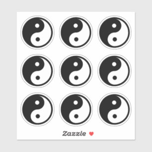 Yin Yang Sybol Black White Set 9 van Sticker