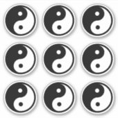 Yin Yang Sybol Black White Set 9 van Sticker (Voorkant)