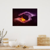Yin Yang Sybol Fire Water Elements Digital Art Poster (Keuken)