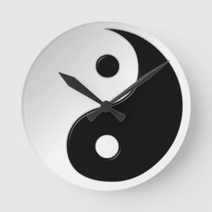 Yin Yang Sybol Round Wall klok