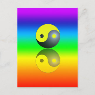 Yin & Yang Symbol auf Chakra Farben Motiv 1 Briefkaart