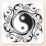 Yin & Yang Symbol Black and White Tattoo Style Kartonnen Onderzetters<br><div class="desc">Decorative Ying Yang Symbol Psychedelic Black and White Tattoo Style Art Design. Originally created with Hi Quality Vector Graphic Art Copyright BluedakArt TheChameleonArt.</div>
