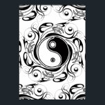 Yin & Yang Symbol Black and White Tattoo Style Poster<br><div class="desc">Decorative Ying Yang Symbol Psychedelic Black and White Tattoo Style Art Design. Originally created with Hi Quality Vector Graphic Art Copyright BluedakArt TheChameleonArt.</div>