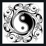 Yin & Yang Symbol Black and White Tattoo Style Poster<br><div class="desc">Decorative Ying Yang Symbol Psychedelic Black and White Tattoo Style Art Design. Originally created with Hi Quality Vector Graphic Art Copyright BluedakArt TheChameleonArt.</div>