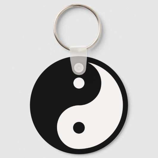 Yin Yang Symbol Black White Sleutelhanger (Voorkant)