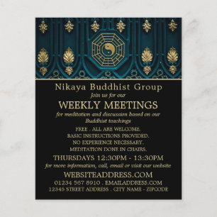 Yin & Yang Symbol, boeddhistische Groep Adverteren Flyer