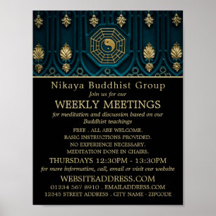 Yin & Yang Symbol, boeddhistische Groep Adverteren Poster