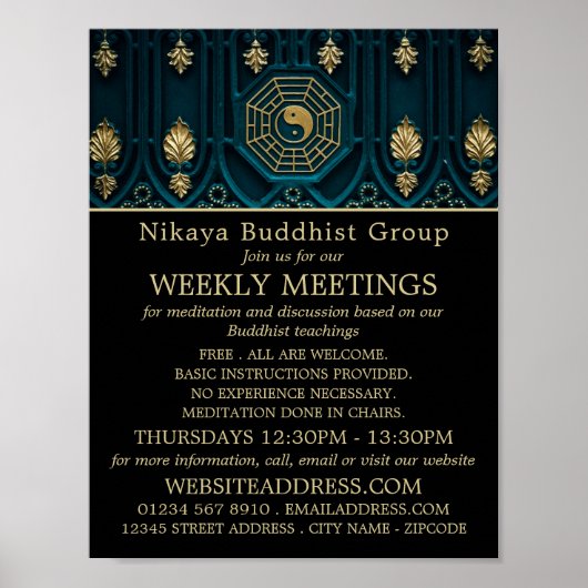 Yin & Yang Symbol, boeddhistische Groep Adverteren Poster (Voorkant)