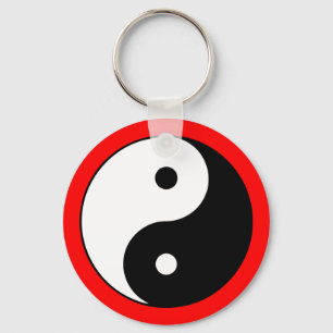 Yin Yang Symbol Color Border Zen Sleutelhanger