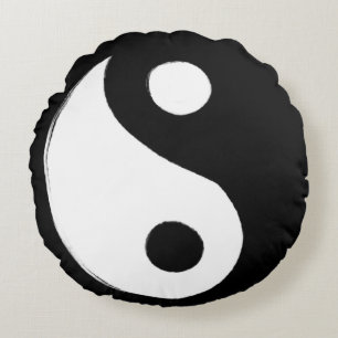Yin Yang Symbol Dark and Light Rond Kussen