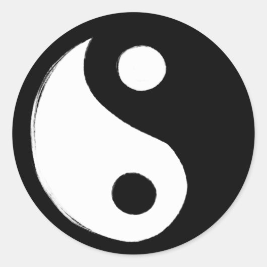 Yin Yang Symbol Dark and Light Ronde Sticker (Voorkant)