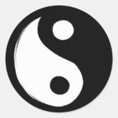Yin Yang Symbol Dark and Light Ronde Sticker (Voorkant)