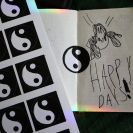 Yin Yang Symbol Dark and Light Ronde Sticker