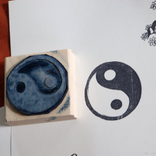 Yin Yang Symbol Dark and Light Rubberstempel