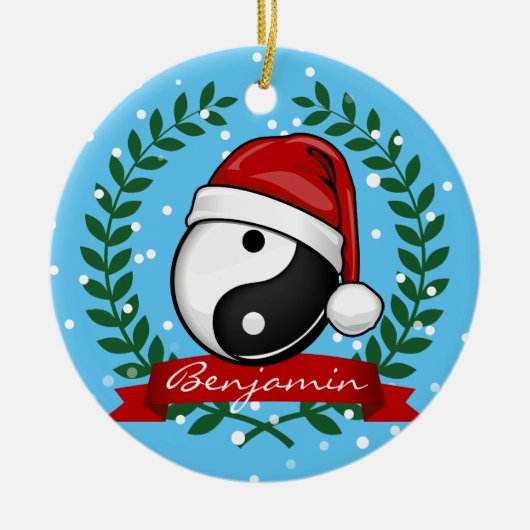 Yin Yang Symbol Holiday Keramisch Ornament (Voorkant)