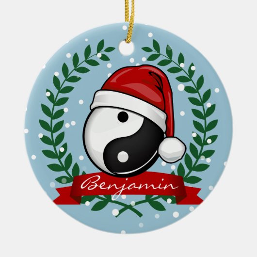 Yin Yang Symbol Holiday Keramisch Ornament (Voorkant)