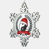 Yin Yang Symbol Holiday Tin Sneeuwvlok Ornament (Rechts)