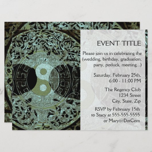 Yin Yang Symbol Mandala Kaart (Voorkant / Achterkant)