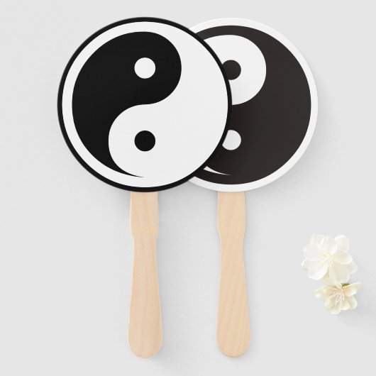 Yin Yang Symbol - massief tattoo ontwerp 1 + 2 Handwaaier (Voorkant en achterkant)