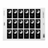 Yin Yang Symbol - massief tattoo ontwerp 2 Etiket (Full Sheet)