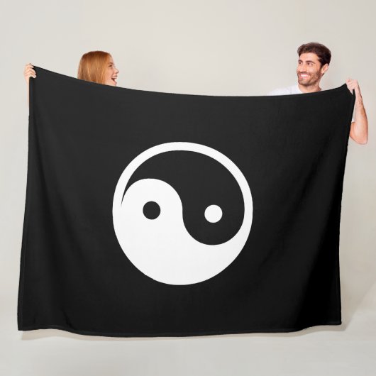 Yin Yang Symbol - massief tattoo ontwerp 2 Fleece Deken (In situ)