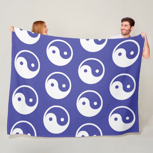 Yin Yang Symbol - massief tattoo ontwerp 2 Fleece Deken (In situ)