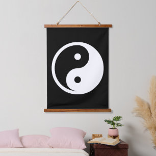 Yin Yang Symbol - massief tattoo ontwerp 2 Hangend Wandkleed