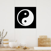 Yin Yang Symbol - massief tattoo ontwerp 2 Poster (Keuken)