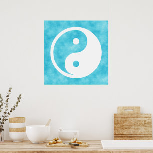 Yin Yang Symbol - massief tattoo ontwerp 2 Poster