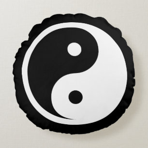 Yin Yang Symbol - massief tattoo ontwerp 2 Rond Kussen
