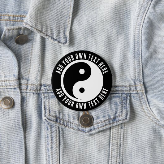 Yin Yang Symbol - massief tattoo ontwerp 2 Ronde Button 7,6 Cm (In situ)