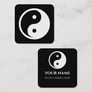Yin Yang Symbol - massief tattoo ontwerp 2 Vierkante Visitekaartje