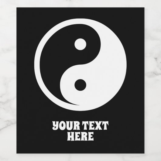 Yin Yang Symbol - massief tattoo ontwerp 2 Wijn Etiket (Enkel label)