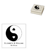 Yin Yang Symbol met Hearts Love Wedding Rubberstempel (Gestempeld)