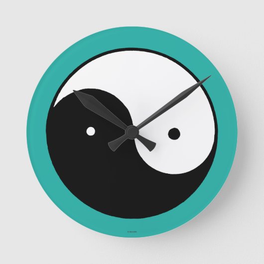 Yin Yang Symbol Ronde Klok (Voorkant)