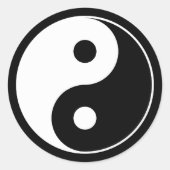 Yin Yang Symbol Ronde Sticker (Voorkant)