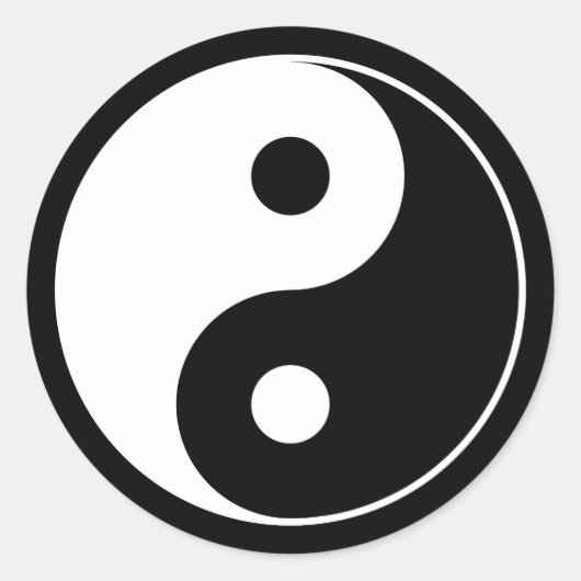 Yin Yang Symbol Ronde Sticker (Voorkant)