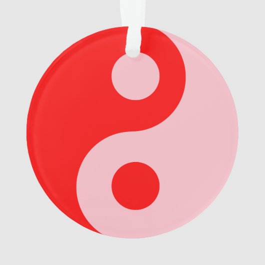 Yin Yang Symbol, rood en roze Ornament (achterkant)