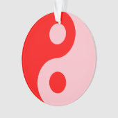 Yin Yang Symbol, rood en roze Ornament (voorkant)