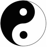 Yin Yang Symbol Spiritueel Staand Fotobeeldje<br><div class="desc">Zwart-wit Yin Yang-symbool. Eenvoudig,  maar krachtig symbool voor het evenwicht van het Taoïsme.</div>