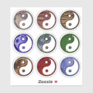 Yin Yang Symbol Texture Set van 9 Sticker