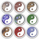 Yin Yang Symbol Texture Set van 9 Sticker (Voorkant)